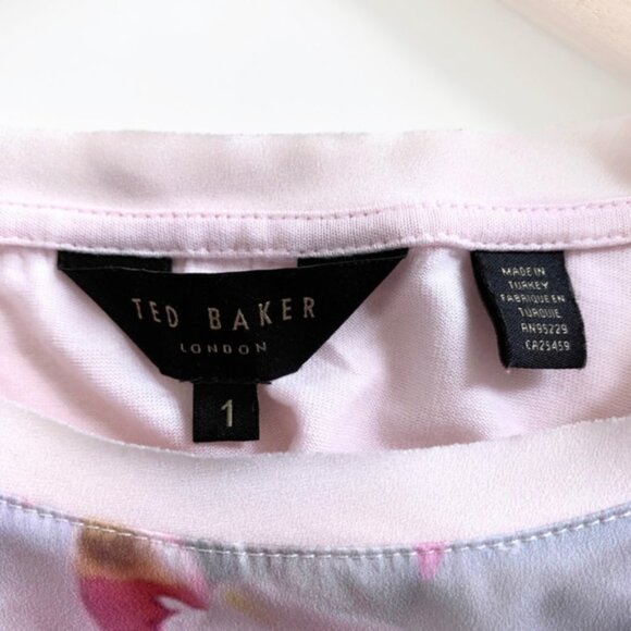 Pink Floral Blouse Sleeveless Ted Baker Small Tank - Picture 6 of 8